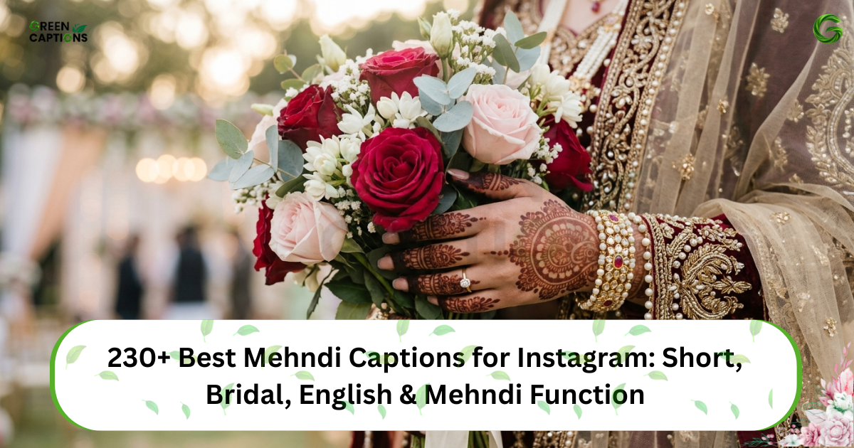 230+ Best Mehndi Captions for Instagram Short, Bridal, English & Mehndi Function